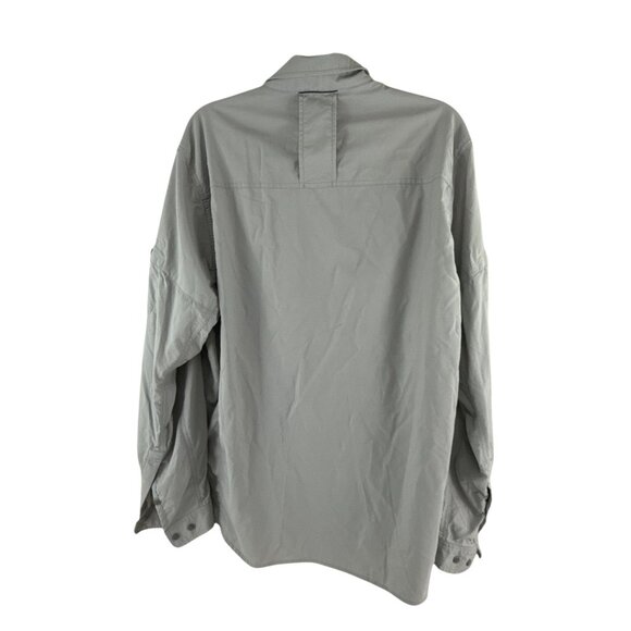 REI Mens XL Nylon Button Down Shirt Gray Long Sleeve Hiking Outdoor Travel - Picture 2 of 8